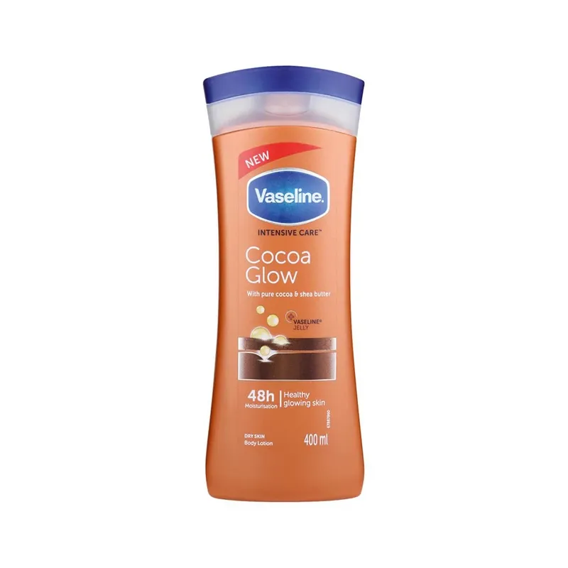 لوسیون بدن وازلین شکلاتی مدل cocoa glow (لوسیون بدن کاکائو وازلین)