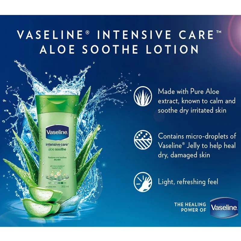 لوسیون بدن وازلین سبز (لوسیون وازلین مدل Aloe Soothe)