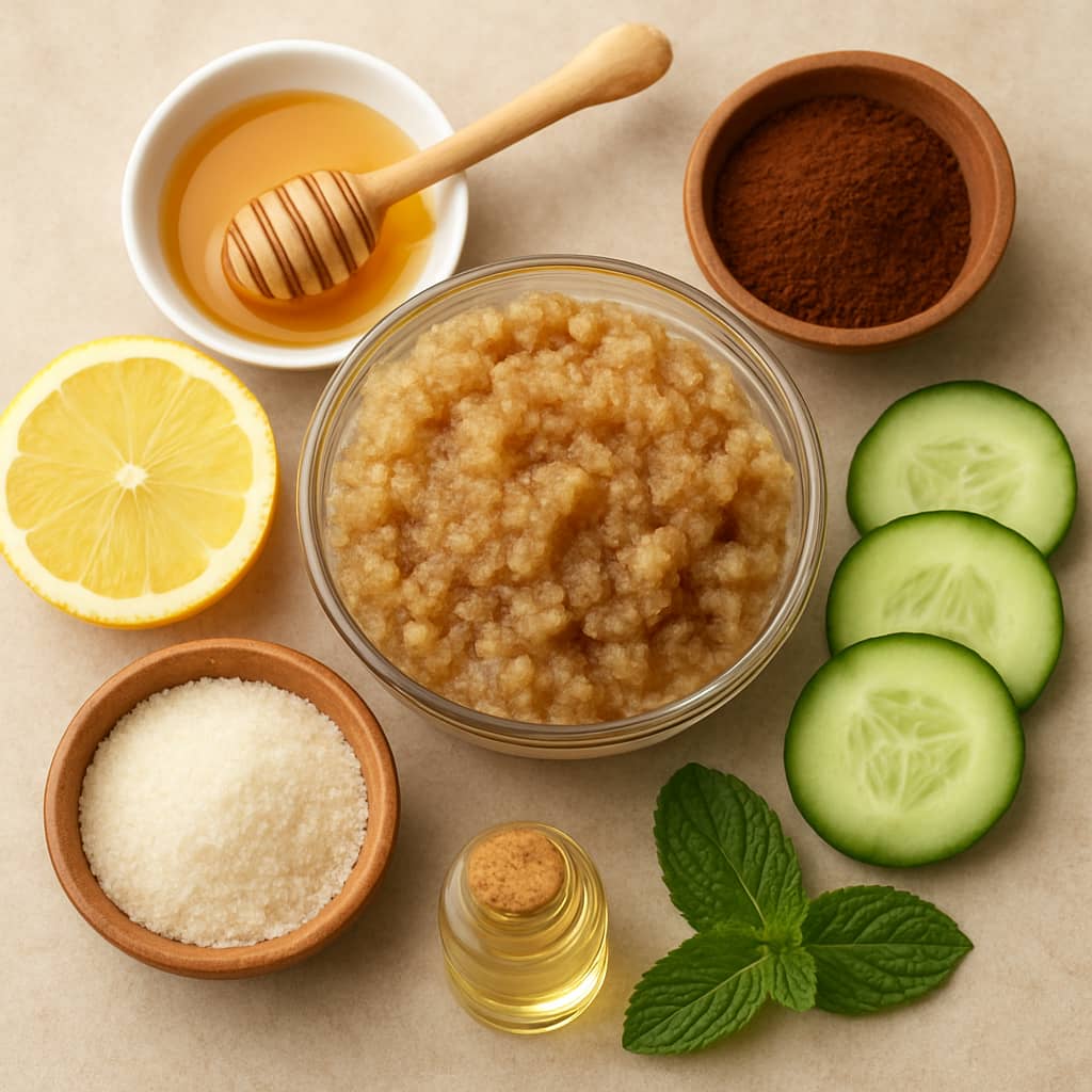 اسکراب‌ های خانگی با مواد طبیعی برای لایه‌برداری پوست | راهنمای کامل و تخصصی